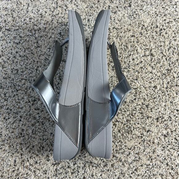 Fitflop Walkstar Jeweled Sandals Size 9 Gray Toe Post Thong - Picture 8 of 8